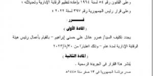 قرار جمهوري بتجديد تكليف عمرو عادل حسني قائما بأعمال رئيس «الرقابة الإدارية» - بوابة فكرة وي