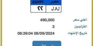 3 مزايدين على لوحة "ل و ل- 22" المميزة وسعرها يقترب من نصف مليون جنيه - بوابة فكرة وي