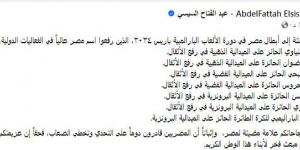 رفعوا اسم مصر عاليا.. الرئيس السيسي يهنئ أبطال دورة الألعاب البارالمبية باريس ٢٠٢٤ - بوابة فكرة وي