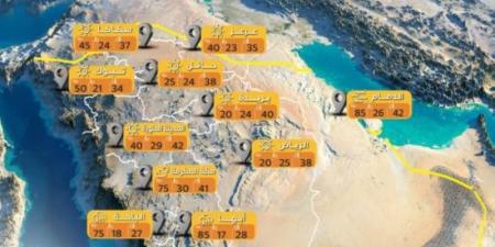 أعلاها 42 مئوية.. تعرف على درجات الحرارة المُسجلة اليوم بالمملكة - بوابة فكرة وي