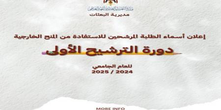 إعلان نتائج ترشيح الدورة الأولى للمنح الخارجية للعام الجامعي  2024-2025 - بوابة فكرة وي