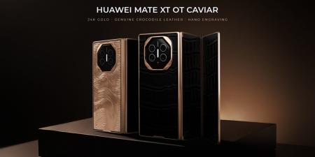 ‏Caviar تكشف عن هاتف Huawei Mate XT Ultimate المخصص المصنوع من الذهب عيار 24 قيراط مع جلد التمساح - بوابة فكرة وي