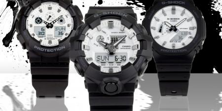 كاسيو تطلق مجموعة G-SHOCK الجديدة باللونين الأبيض والأسود مع مقاومة للصدمات والماء حتى عمق 200 متر - بوابة فكرة وي