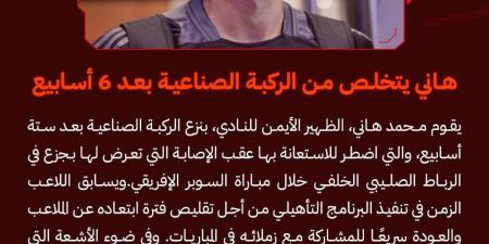 يواصل رحلة الشفاء.. محمد هاني لاعب الأهلي يتخلص من الركبة الصناعية بعد 6 أسابيع - بوابة فكرة وي