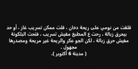 ريحة من الشيخ زايد إلى الحدائق، أسباب انتشار الدخان الخانق في 6 أكتوبر - بوابة فكرة وي