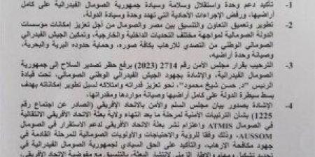 مصر والصومال يصدران إعلانا سياسيا مشتركا من 7 بنود.. ويؤكدان دعم وحدة الأراضي الصومالية - بوابة فكرة وي