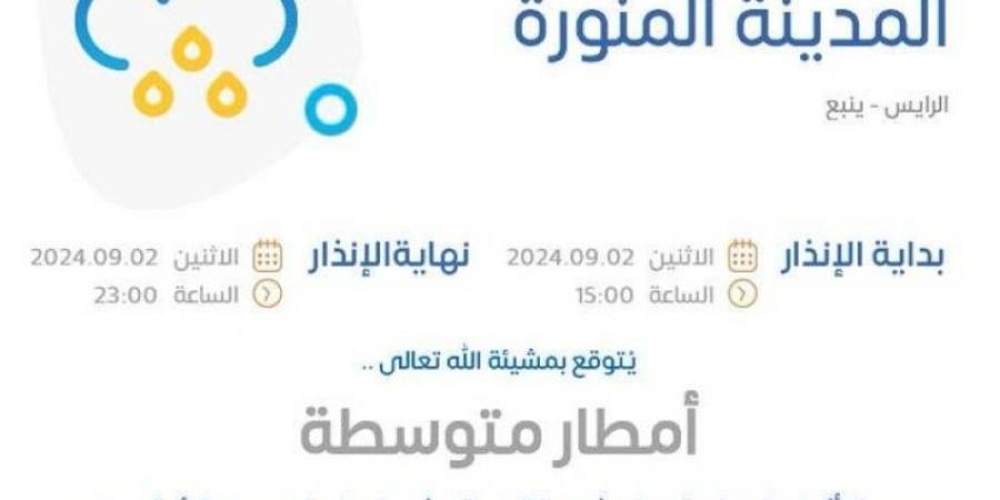 أمطار متوسطة على ينبع والرايس.. و"الأرصاد" ينبّه - بوابة فكرة وي