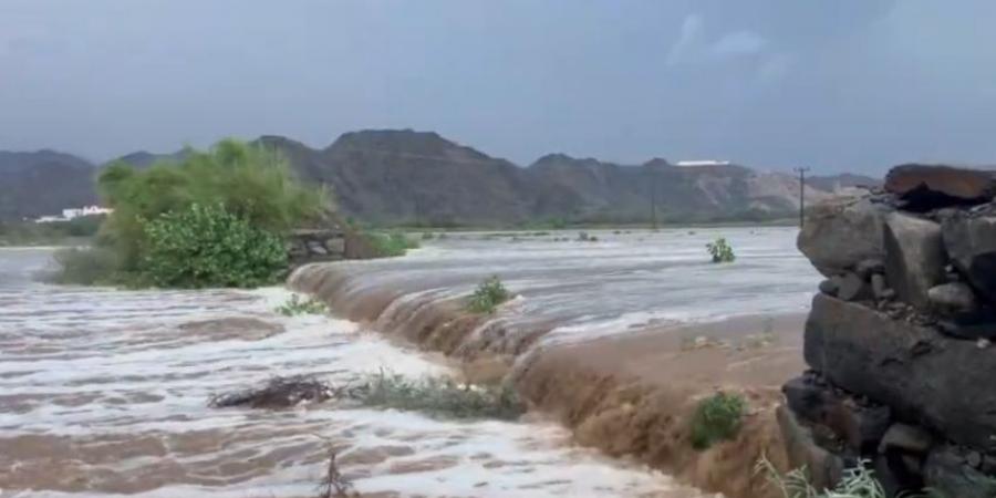 أمطار غزيرة وتساقط البرد وجريان السيول على الباحة - بوابة فكرة وي