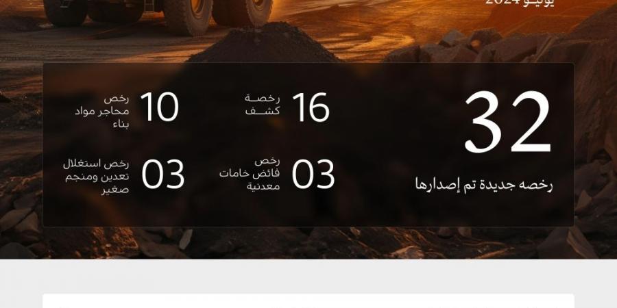 32 رخصة تعدينية جديدة خلال شهر يوليو الماضي - بوابة فكرة وي