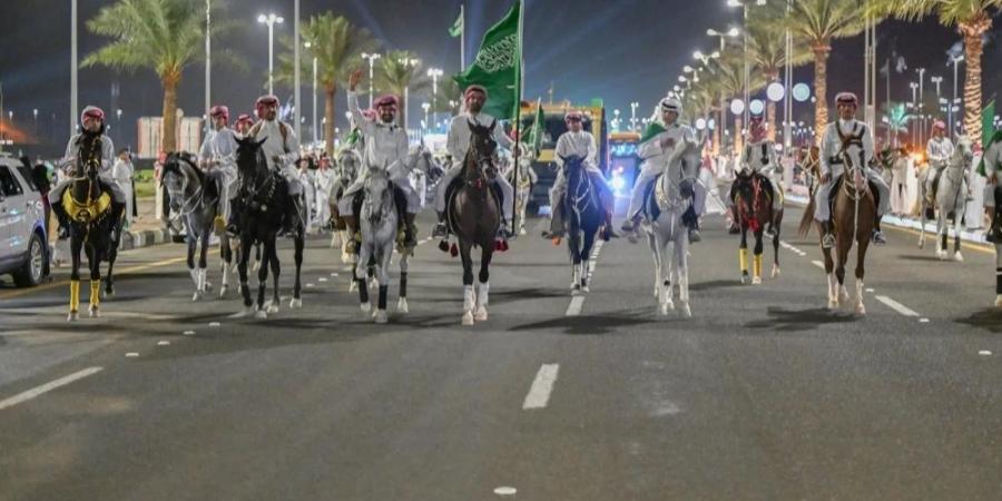 مسيرة الخيل العربية.. موروث وطني يتجدد في اليوم الوطني بحائل - بوابة فكرة وي