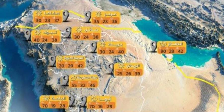 حالة الطقس اليوم السبت على مناطق المملكة - بوابة فكرة وي