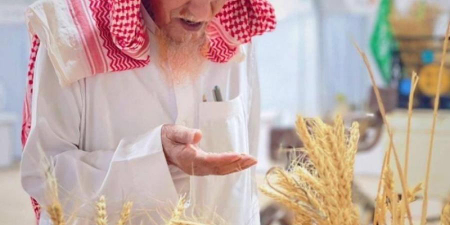 فلاح يلفت نظر زوار مهرجان حنطة الفوارة - بوابة فكرة وي