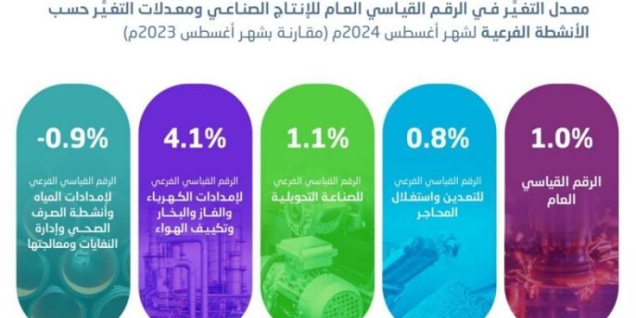 "الإحصاء": ارتفاع الرقم القياسي للإنتاج الصناعي بنسبة 1.0% خلال أغسطس  - بوابة فكرة وي