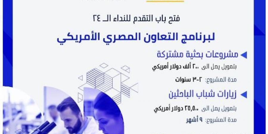 "تمويل العلوم": فتح باب التقدم لبرنامج التعاون المصري الأمريكي - بوابة فكرة وي